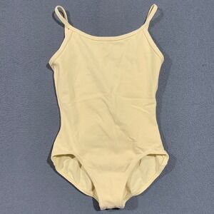 Capezio Women Medium‎ Butter Yellow Cotton Lycra Camisole Dance Leotard